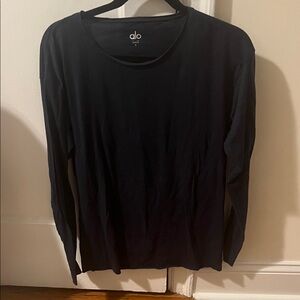 ALO Yoga Navy Long Sleeve Crew Top women size small